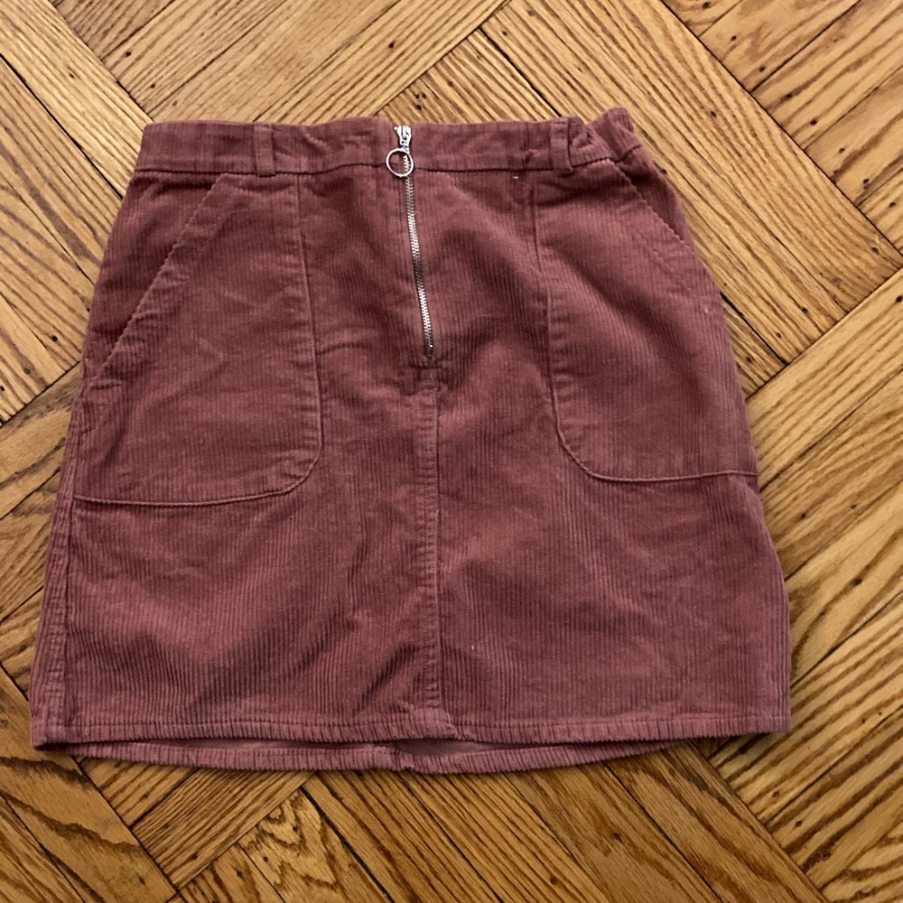 Corduroy  Zip Up Mini Skirt